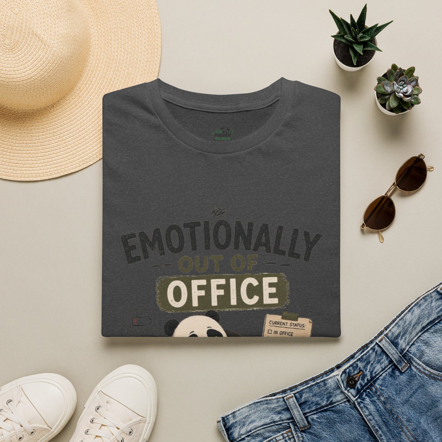 Emotionally Out of Office Panda T-Shirt — Cute Lazy Work Break Graphic Tee