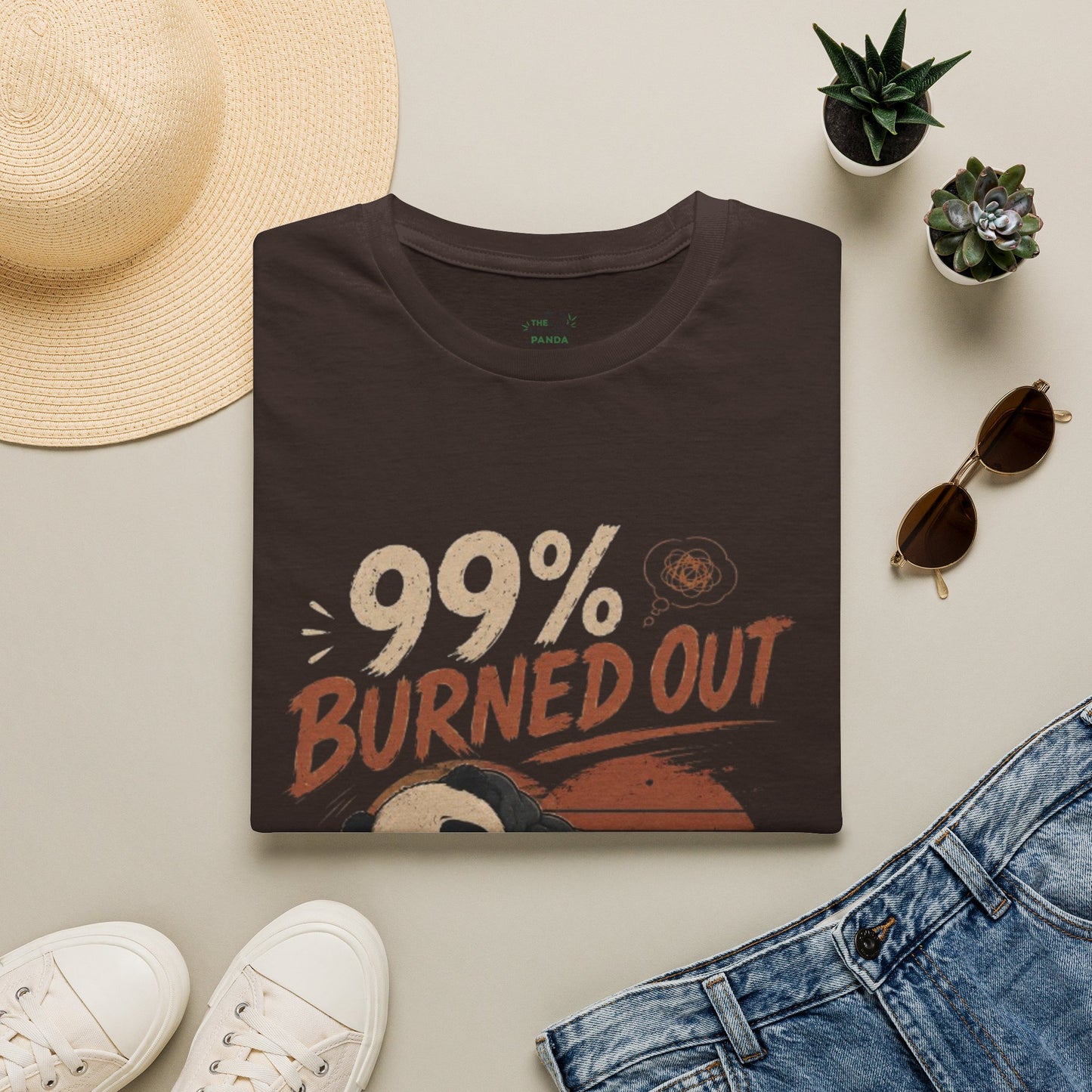 99% Burned Out T-Shirt — Funny Burnout Panda Graphic Tee