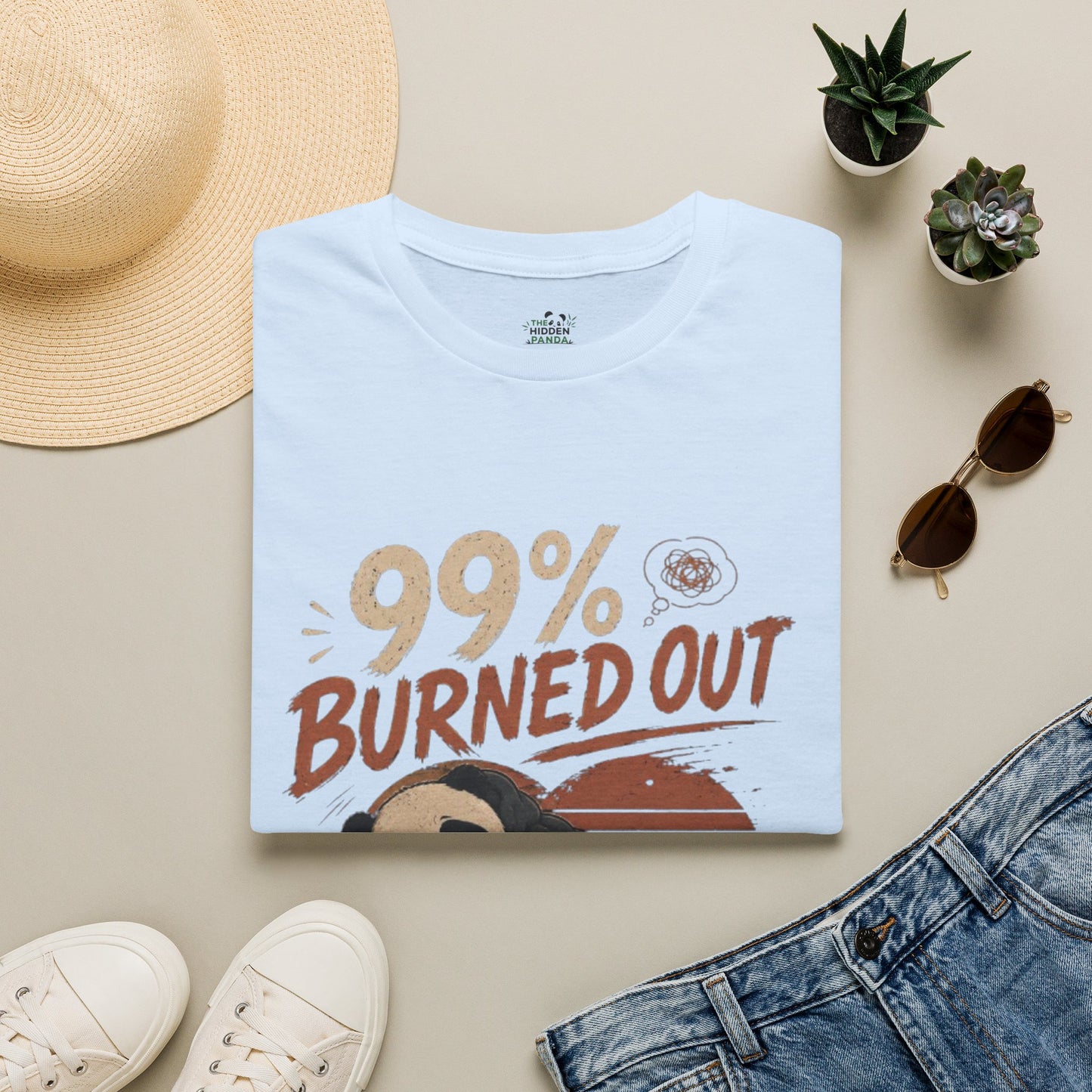 99% Burned Out T-Shirt — Funny Burnout Panda Graphic Tee