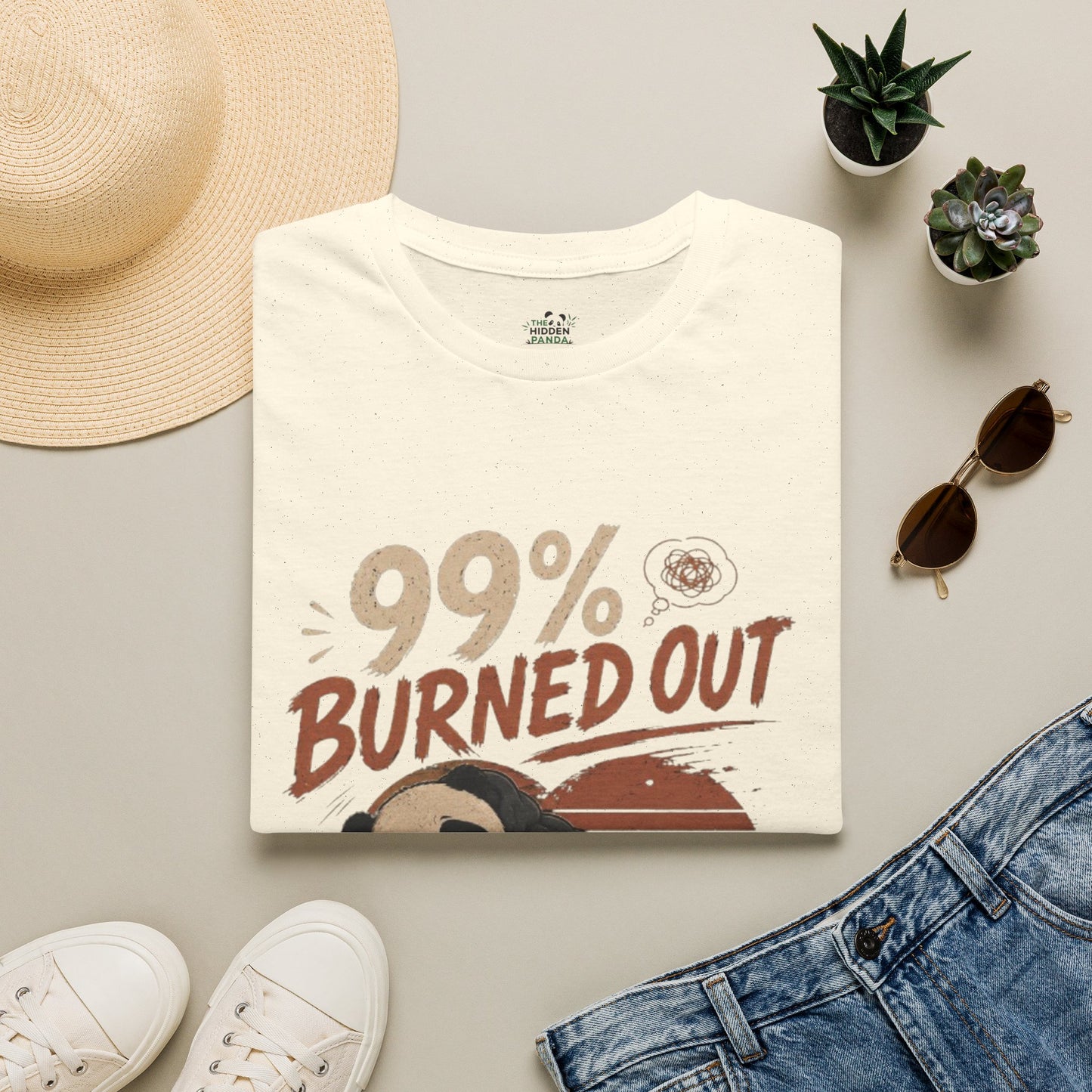 99% Burned Out T-Shirt — Funny Burnout Panda Graphic Tee