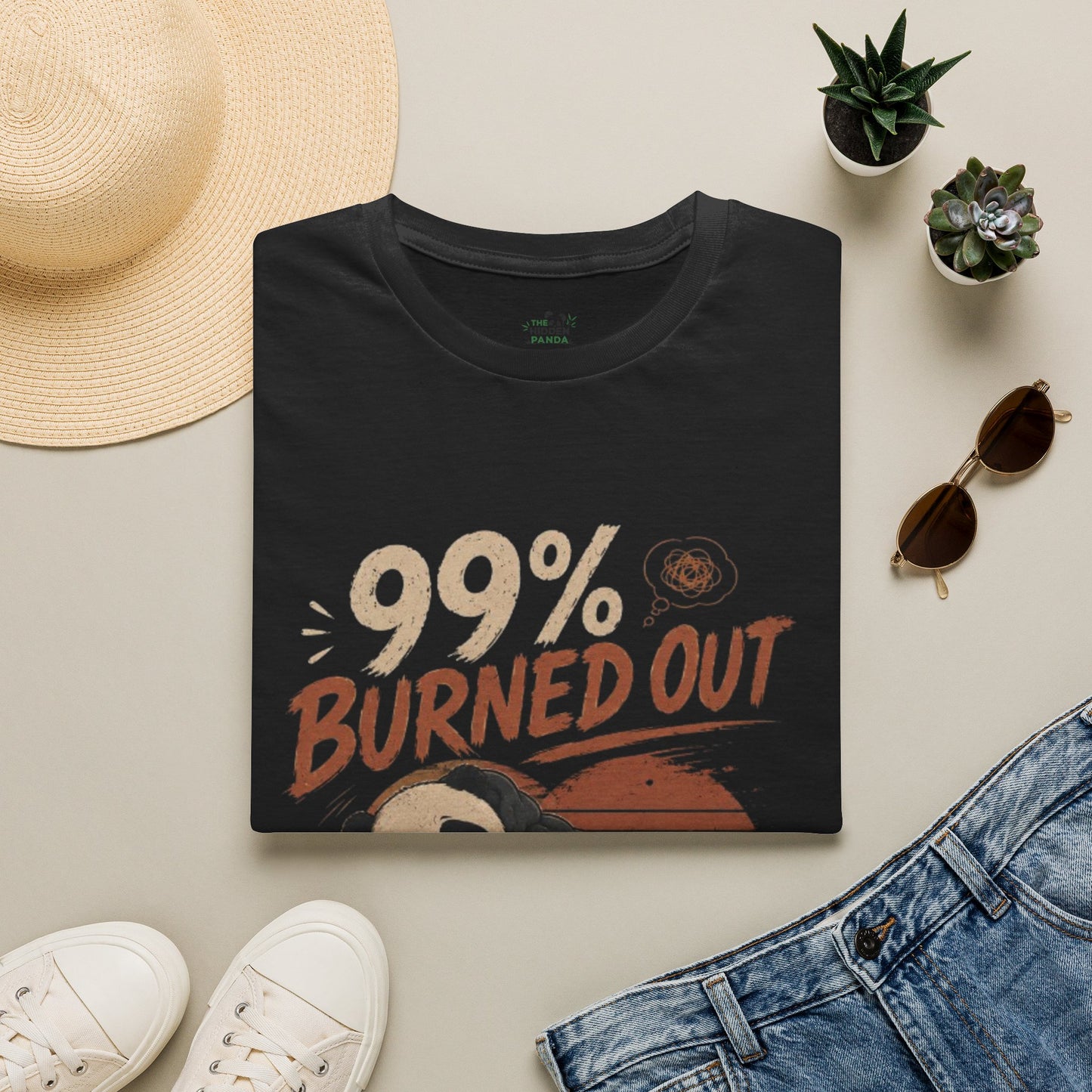 99% Burned Out T-Shirt — Funny Burnout Panda Graphic Tee