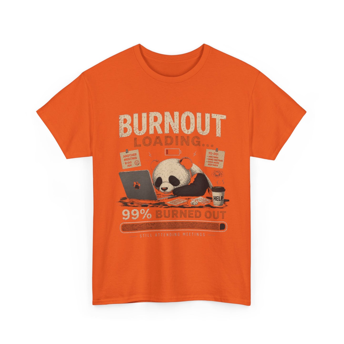 T‑Shirt - Burnout Loading Panda Graphic Tee (“99% Burned Out”)
