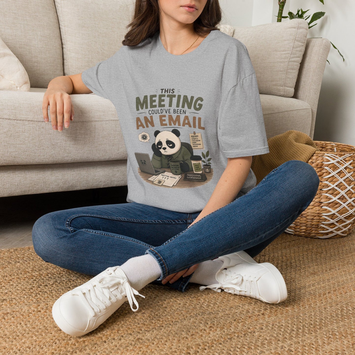 This Meeting Could've Been An Email T-Shirt — Funny Panda Office Tee
