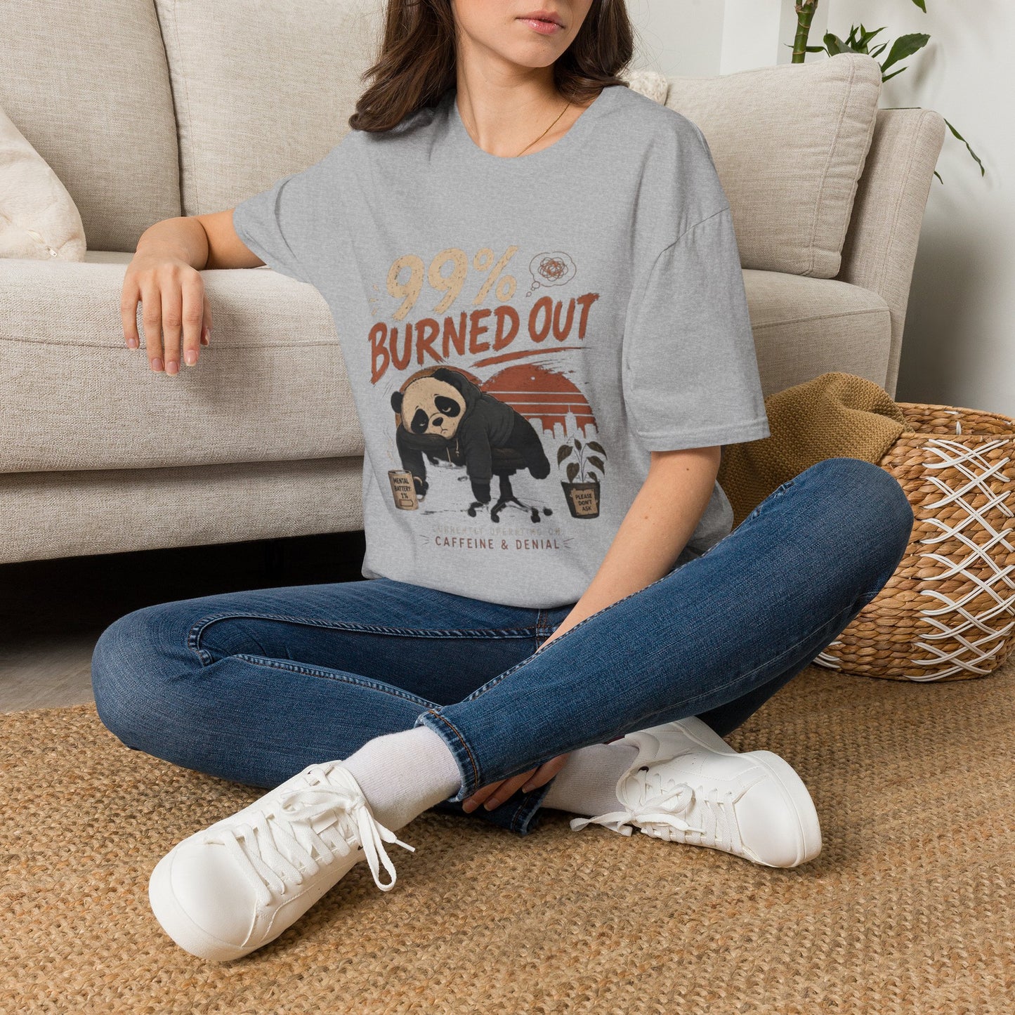 99% Burned Out T-Shirt — Funny Burnout Panda Graphic Tee