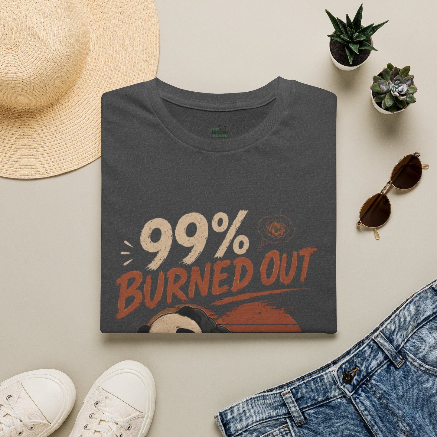 99% Burned Out T-Shirt — Funny Burnout Panda Graphic Tee