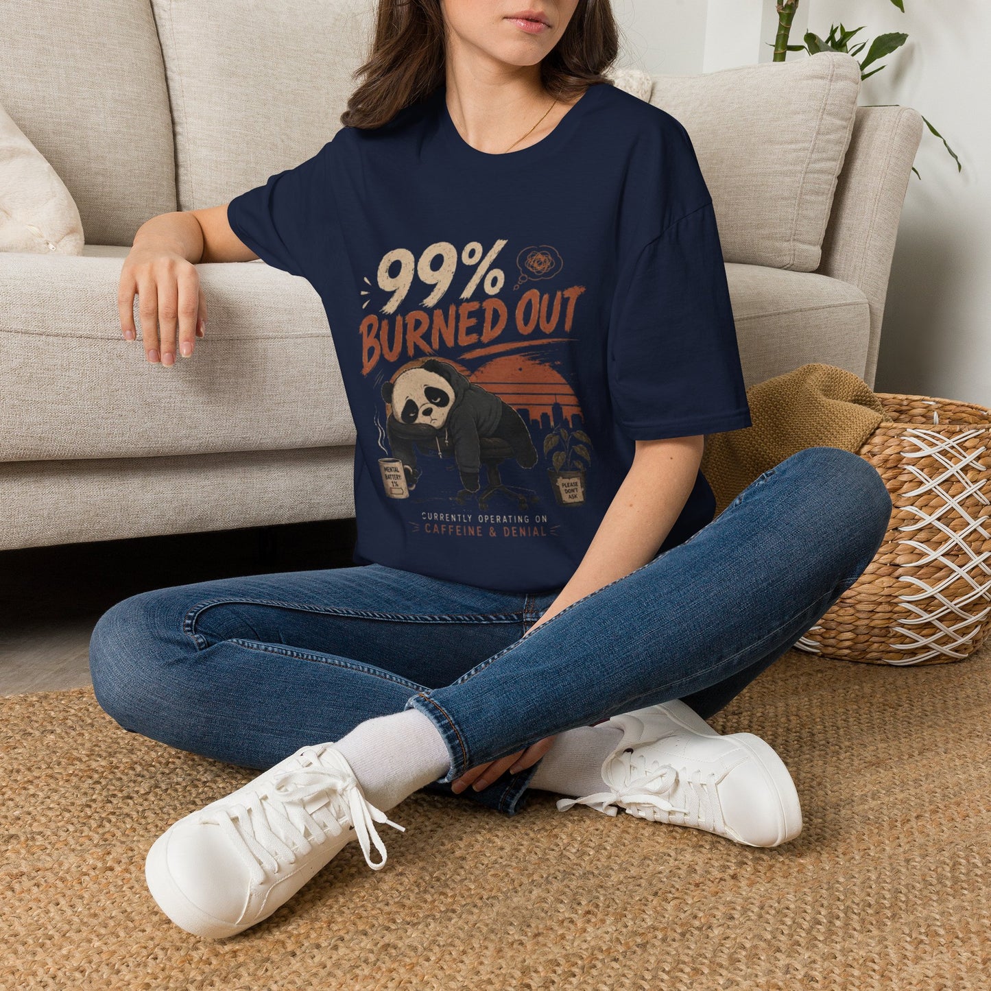 99% Burned Out T-Shirt — Funny Burnout Panda Graphic Tee