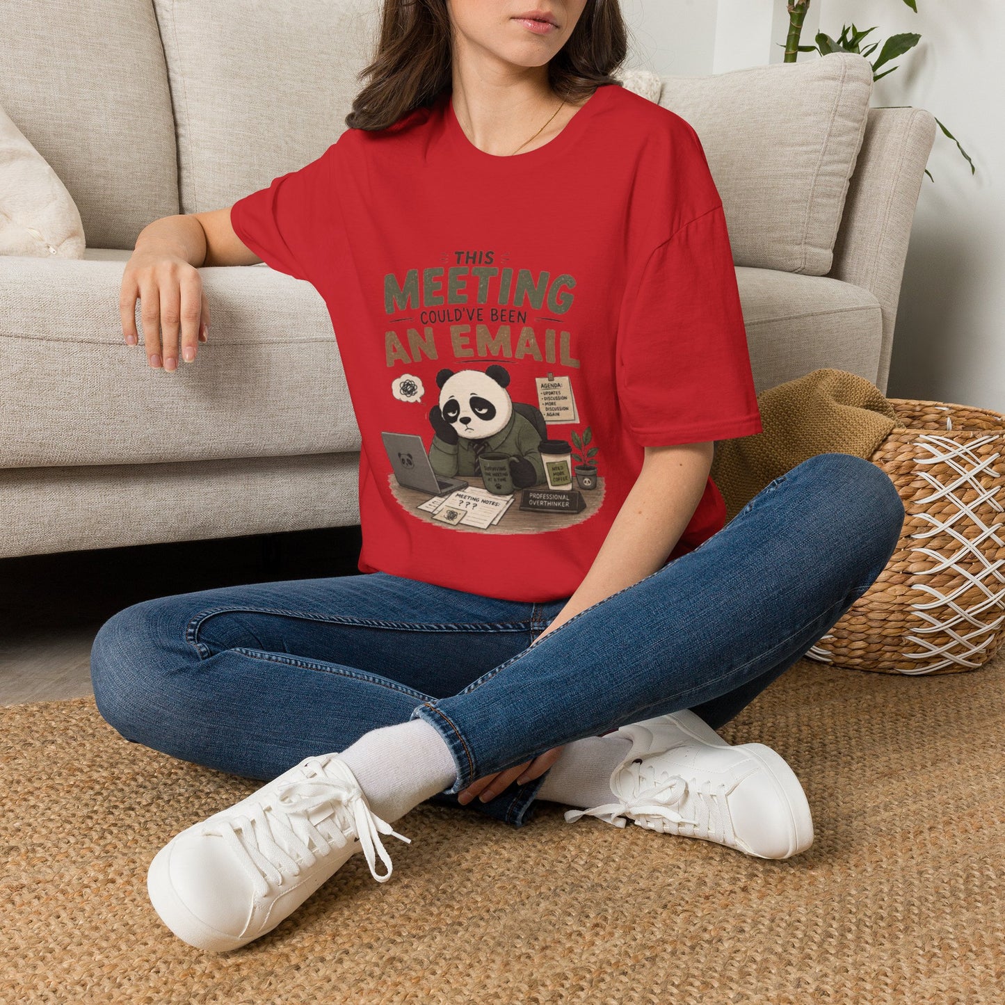 This Meeting Could've Been An Email T-Shirt — Funny Panda Office Tee