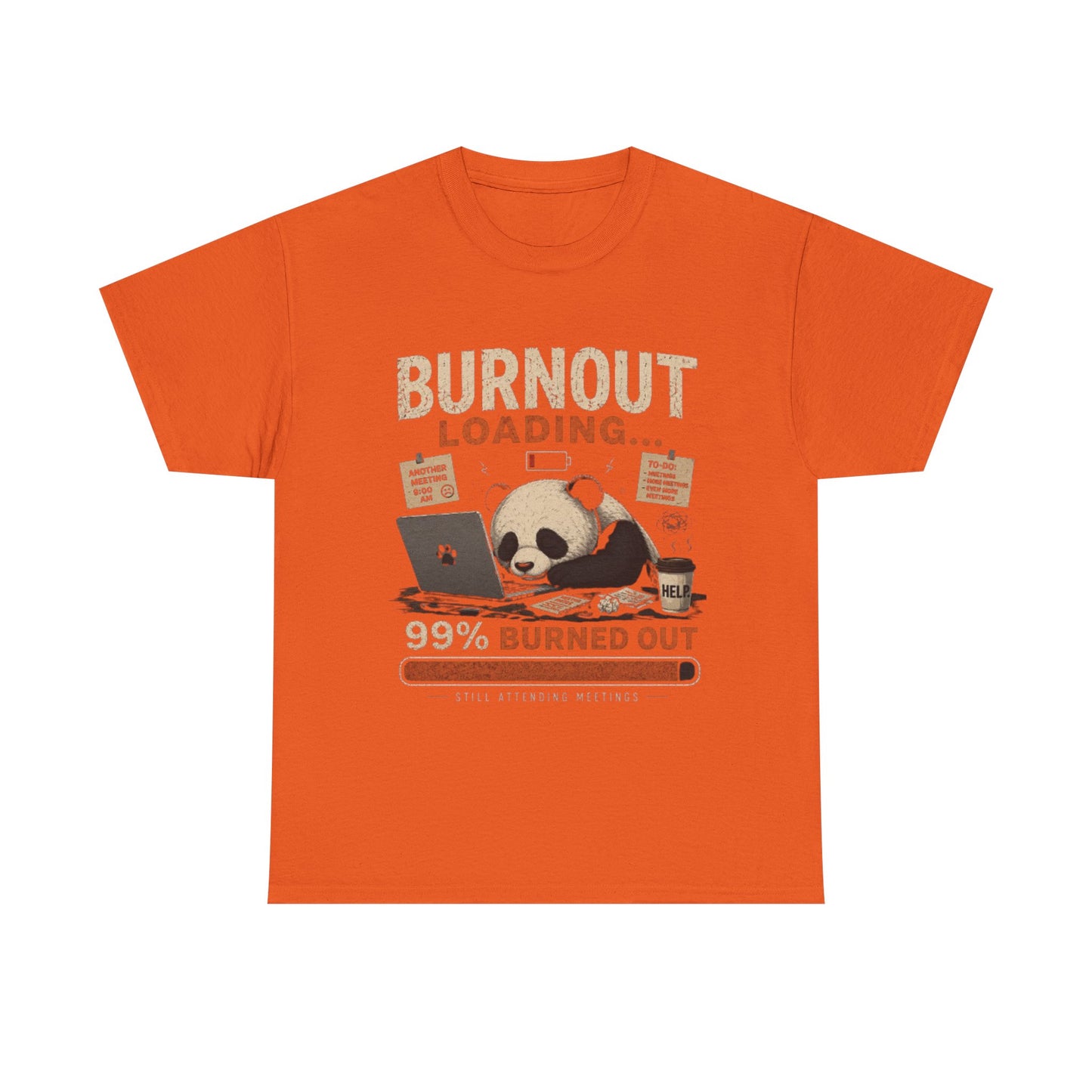 T‑Shirt - Burnout Loading Panda Graphic Tee (“99% Burned Out”)