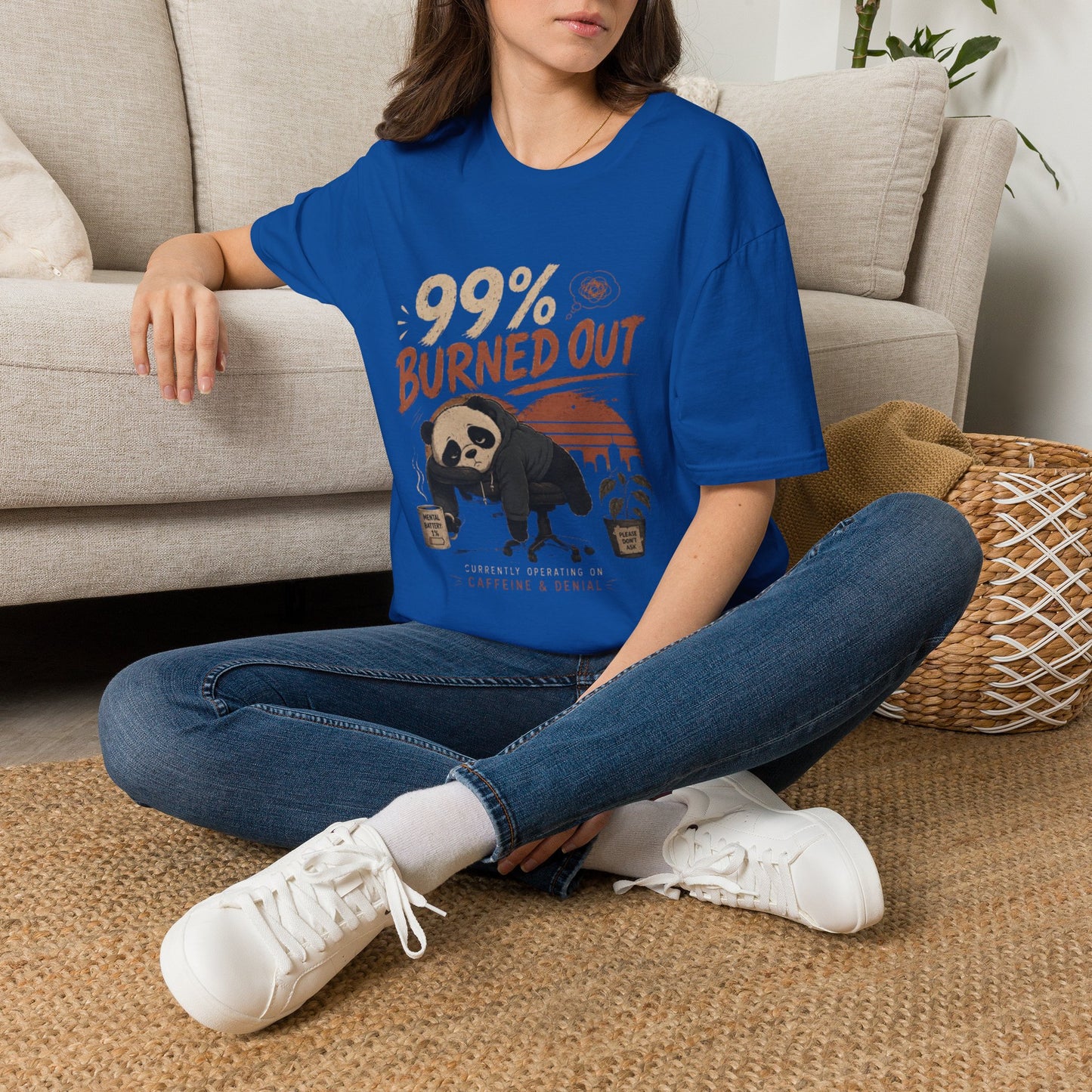 99% Burned Out T-Shirt — Funny Burnout Panda Graphic Tee