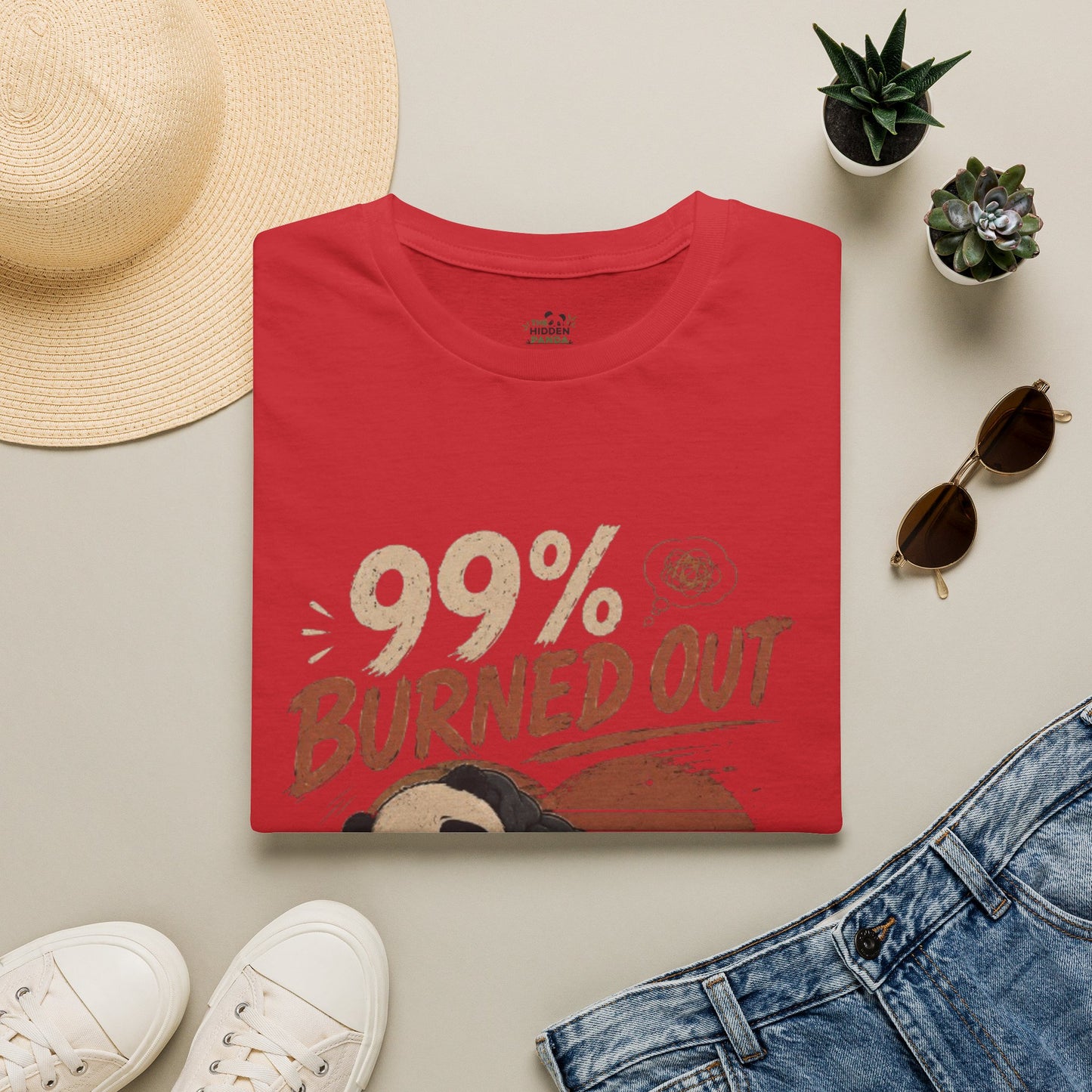 99% Burned Out T-Shirt — Funny Burnout Panda Graphic Tee