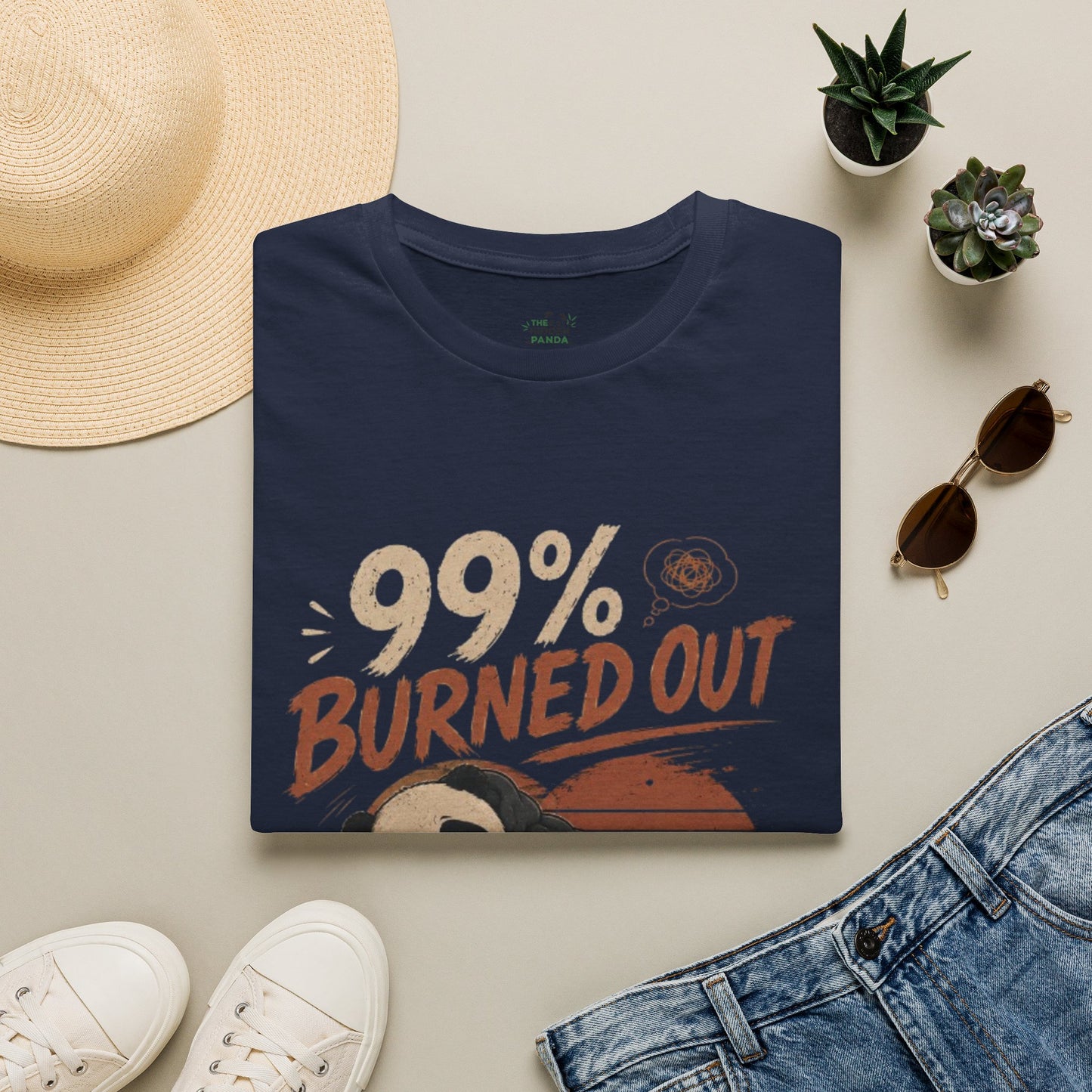 99% Burned Out T-Shirt — Funny Burnout Panda Graphic Tee