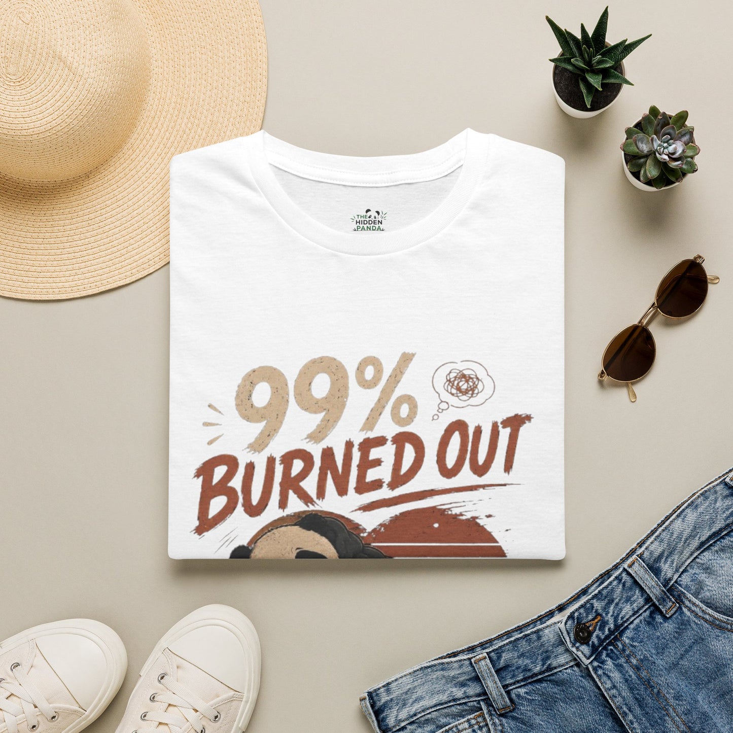 99% Burned Out T-Shirt — Funny Burnout Panda Graphic Tee