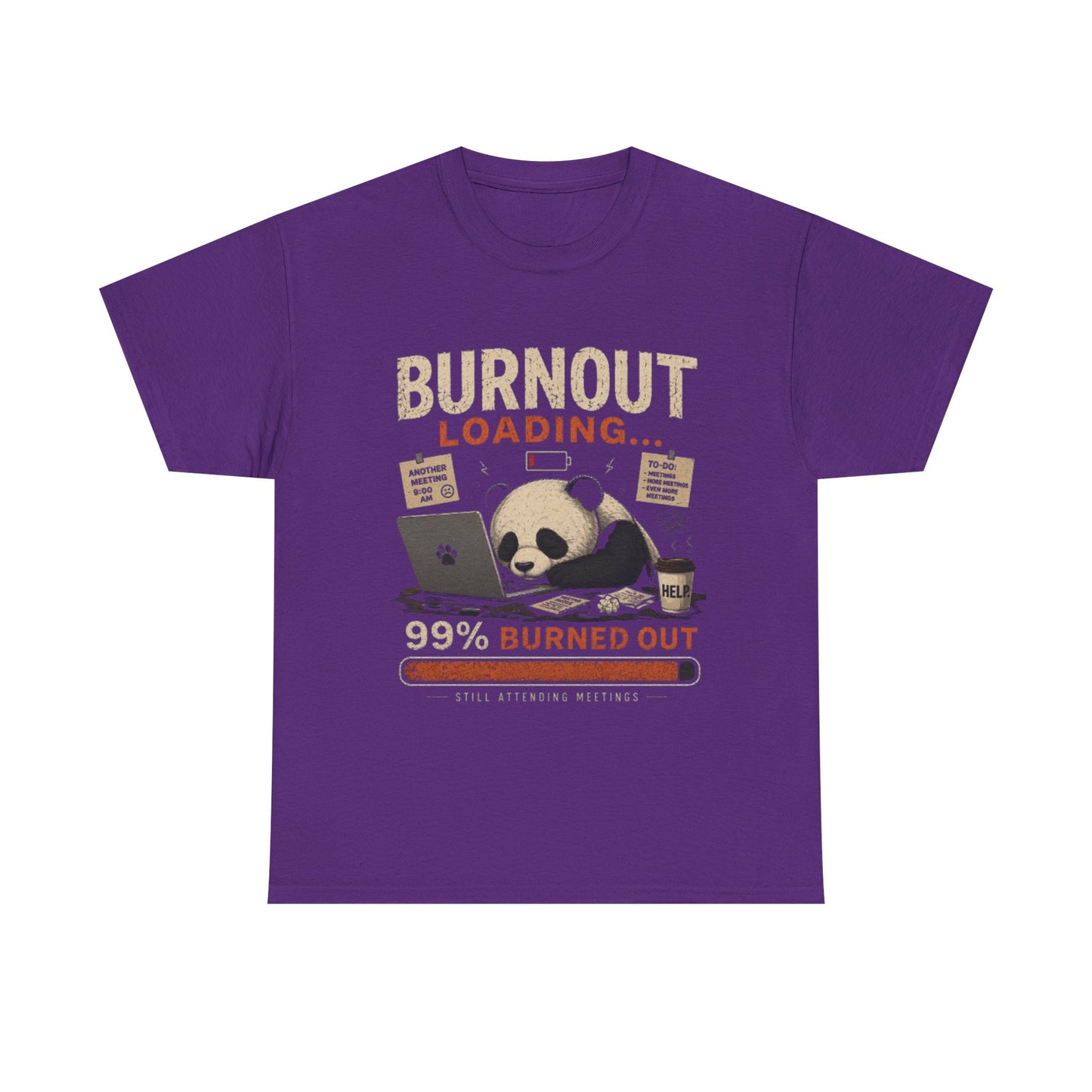 T‑Shirt - Burnout Loading Panda Graphic Tee (“99% Burned Out”)