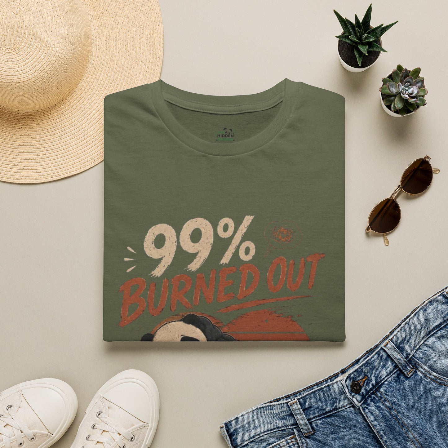 99% Burned Out T-Shirt — Funny Burnout Panda Graphic Tee