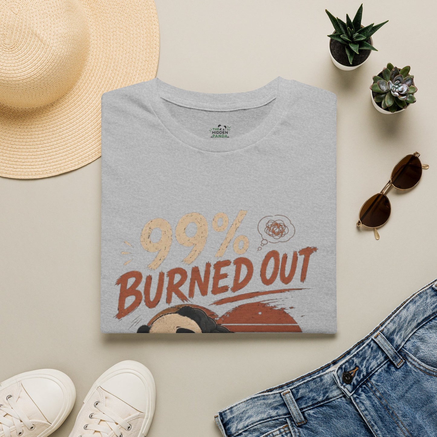99% Burned Out T-Shirt — Funny Burnout Panda Graphic Tee