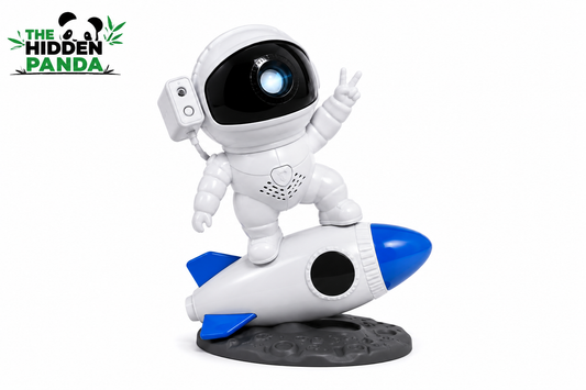 The Hidden Panda Rocket Astronaut Galaxy Starry Sky Projector Lamp Desktop