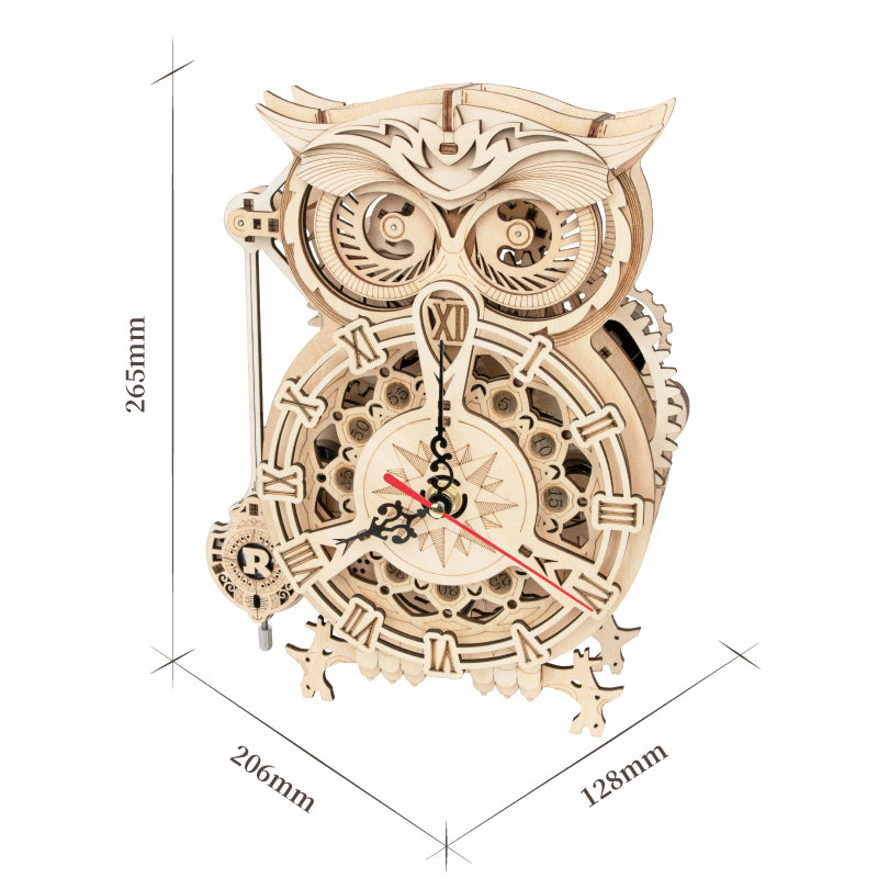 The Hidden Panda 3D Wooden Puzzle Clock Kit – DIY Mechanical Desk Clock Model for Teens & Adults | Laser Cut Wooden Craft Building Set